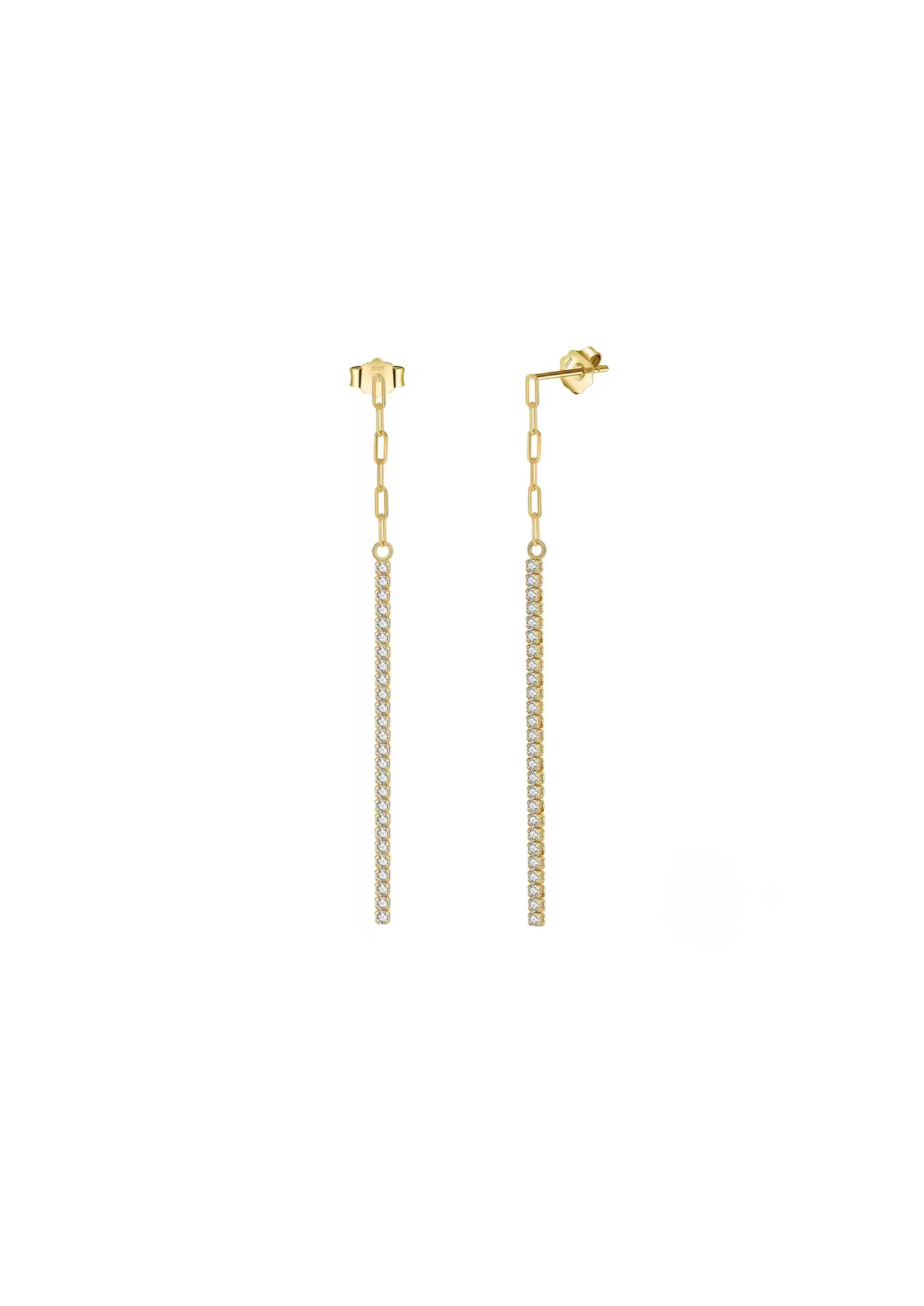 Gold Tennis Earrings