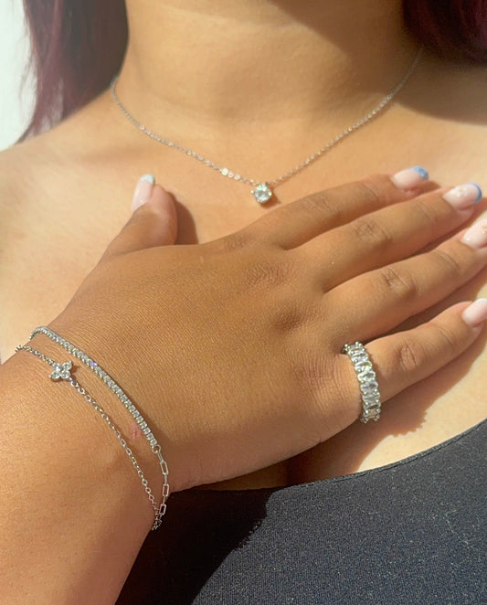 Silver Tennis Ring
