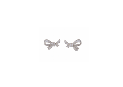 Silver Bow Earring